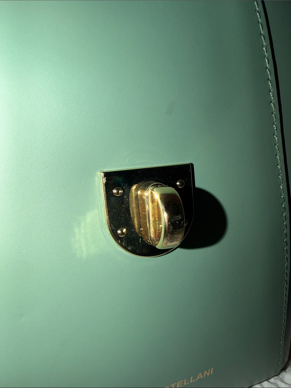 Viola Castellani Sage Green Leather Satchel with Suede Flap - Picture 4 of 6